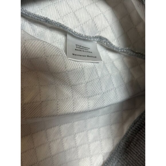 NWT MEROKEETY Button Quilted Patchwork Pullover Sweatshirt Women's Gray / Navy M - Picture 12 of 13